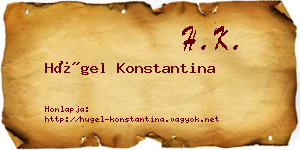 Hügel Konstantina névjegykártya